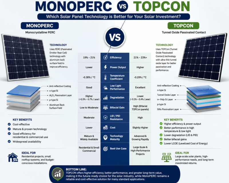 monoperc vs topcon solar panel