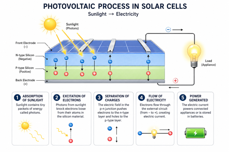 how solar panels produce energy