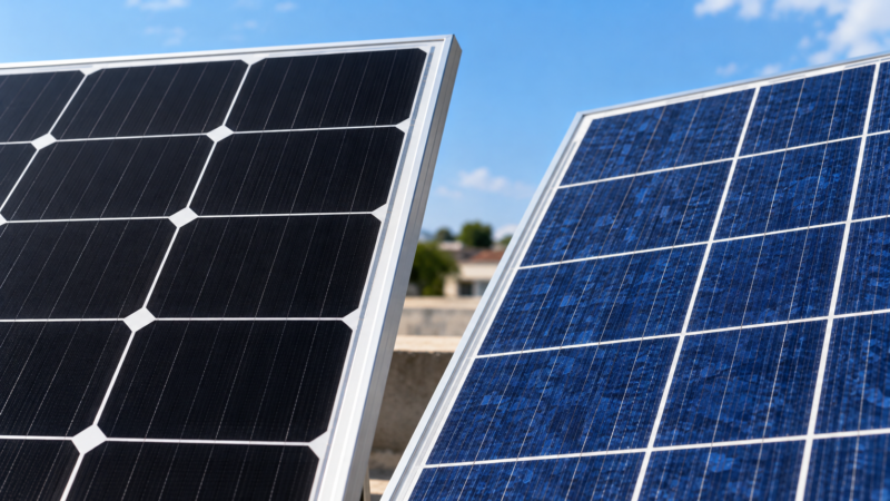 monocrystalline vs polycrystalline panel efficiency