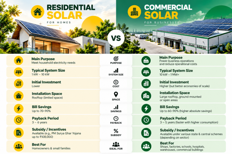 residential vs commercial solar